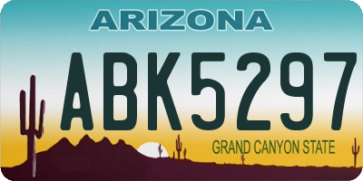 AZ license plate ABK5297