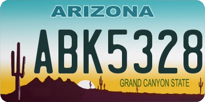 AZ license plate ABK5328