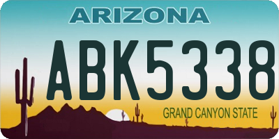 AZ license plate ABK5338