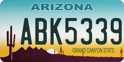 AZ license plate ABK5339