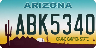AZ license plate ABK5340