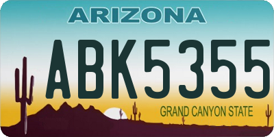 AZ license plate ABK5355