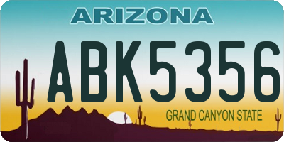 AZ license plate ABK5356
