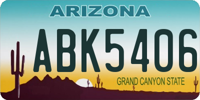 AZ license plate ABK5406