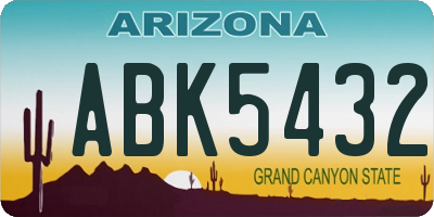 AZ license plate ABK5432