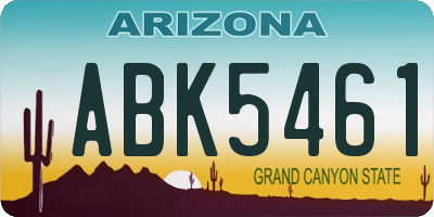 AZ license plate ABK5461