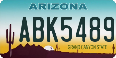 AZ license plate ABK5489