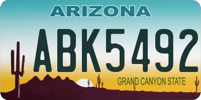 AZ license plate ABK5492