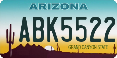 AZ license plate ABK5522