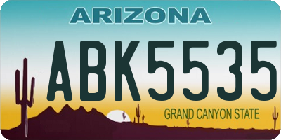 AZ license plate ABK5535