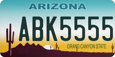 AZ license plate ABK5555
