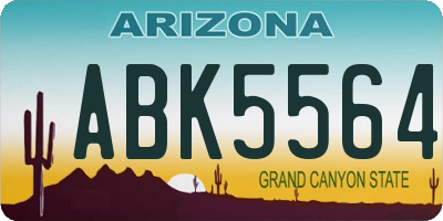 AZ license plate ABK5564