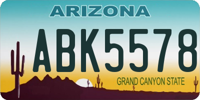 AZ license plate ABK5578