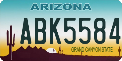 AZ license plate ABK5584