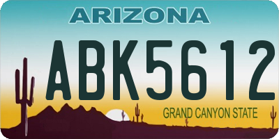 AZ license plate ABK5612