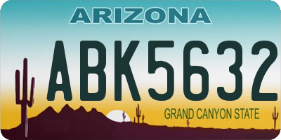 AZ license plate ABK5632