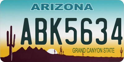 AZ license plate ABK5634