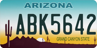 AZ license plate ABK5642