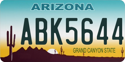 AZ license plate ABK5644