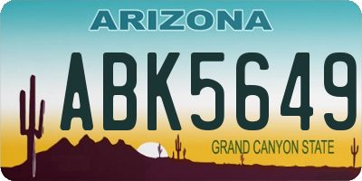 AZ license plate ABK5649