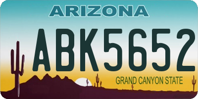 AZ license plate ABK5652