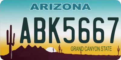 AZ license plate ABK5667
