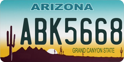 AZ license plate ABK5668