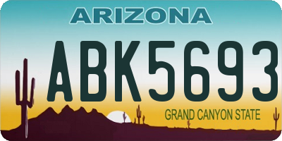 AZ license plate ABK5693