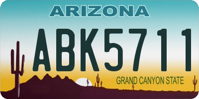 AZ license plate ABK5711