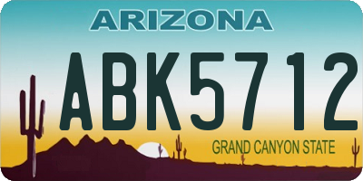 AZ license plate ABK5712
