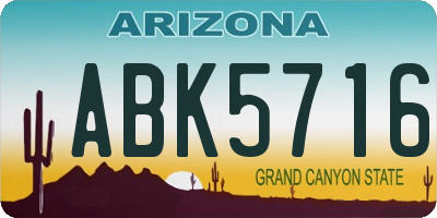 AZ license plate ABK5716