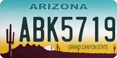 AZ license plate ABK5719