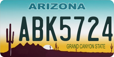 AZ license plate ABK5724