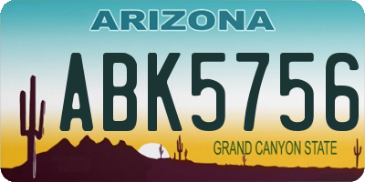 AZ license plate ABK5756