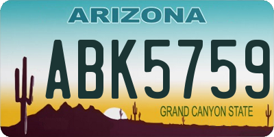 AZ license plate ABK5759