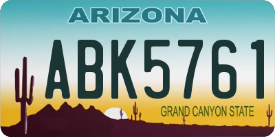 AZ license plate ABK5761