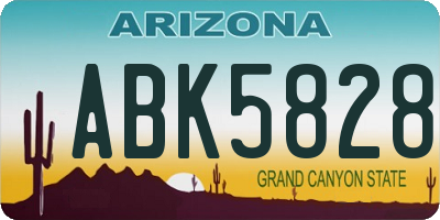 AZ license plate ABK5828