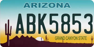 AZ license plate ABK5853