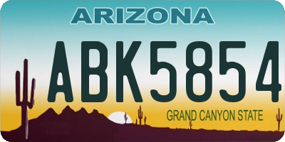 AZ license plate ABK5854