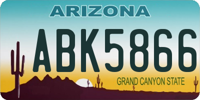 AZ license plate ABK5866