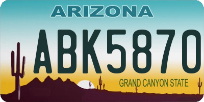 AZ license plate ABK5870