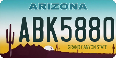 AZ license plate ABK5880