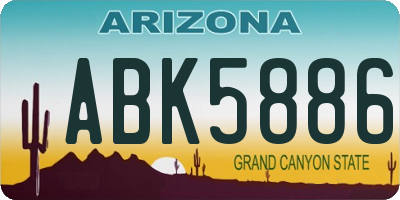 AZ license plate ABK5886