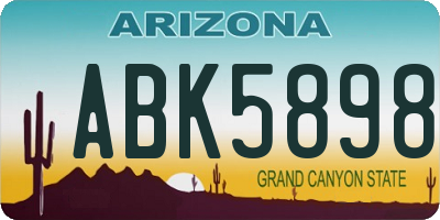 AZ license plate ABK5898