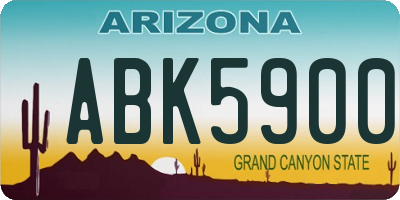 AZ license plate ABK5900