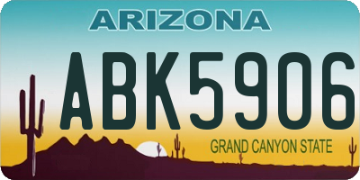 AZ license plate ABK5906