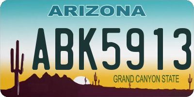 AZ license plate ABK5913