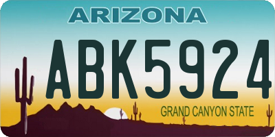 AZ license plate ABK5924