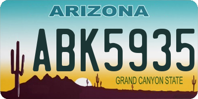 AZ license plate ABK5935