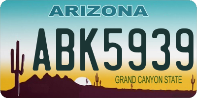 AZ license plate ABK5939